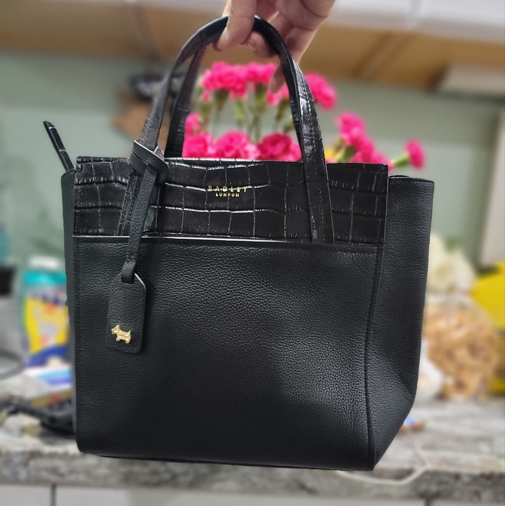 Radley London Black Leather Tote Bag